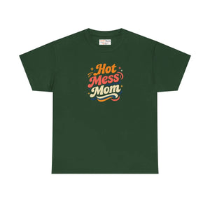 Retro Hot Mess Mom Tee - Cotton Mothers Day Gift - Dipaliz - T-shirts - s
