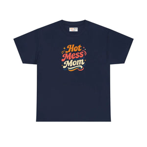 Retro Hot Mess Mom Tee - Cotton Mothers Day Gift - Dipaliz - T-shirts - s