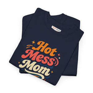 Retro Hot Mess Mom Tee - Cotton Mothers Day Gift - Dipaliz - T-shirts - s