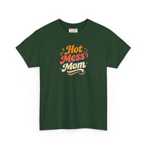 Retro Hot Mess Mom Tee - Cotton Mothers Day Gift - Dipaliz - T-shirts - s