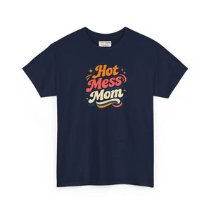 Retro Hot Mess Mom Tee - Cotton Mothers Day Gift - Dipaliz - T-shirts - s
