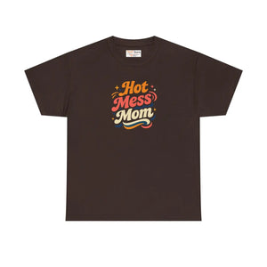 Retro Hot Mess Mom Tee - Cotton Mothers Day Gift - Dipaliz - T-shirts - s