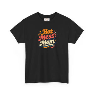 Retro Hot Mess Mom Tee - Cotton Mothers Day Gift - Dipaliz - T-shirts - s