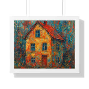 Dreamy Sunset Canvas Poplar Wood Frame House Poster - Dipaliz - 20’’ x 16’’ / White - Prints