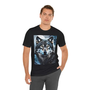 Wolf in Winter Night Jersey Short Sleeve Tee - Dipaliz - T-shirts