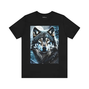 Wolf in Winter Night Jersey Short Sleeve Tee - Dipaliz - T-shirts