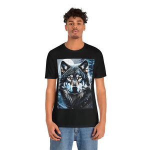 Wolf in Winter Night Jersey Short Sleeve Tee - Dipaliz - Black / s - T-shirts