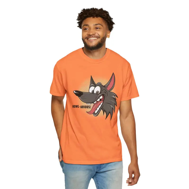 Howlarious Tee: Ultimate Comfort with a Funny Wolf Style! - Melon / s T-shirt