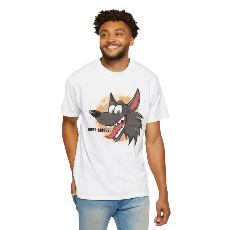 Howlarious Tee: Ultimate Comfort with a Funny Wolf Style! - White / s T-shirt