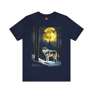 Wolf in Forest Tee Unisex Jersey Short Sleeve Howl Moon - Dipaliz - T-shirts