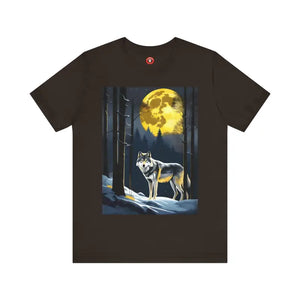 Wolf in Forest Tee Unisex Jersey Short Sleeve Howl Moon - Dipaliz - T-shirts