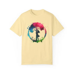 T-shirt - Girl Hugging Tree Tee - Eco Fashion for World Environment Day - Dipaliz