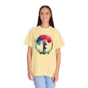 T-shirt - Girl Hugging Tree Tee - Eco Fashion for World Environment Day - Dipaliz