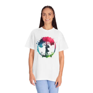 T-shirt - Girl Hugging Tree Tee - Eco Fashion for World Environment Day - Dipaliz