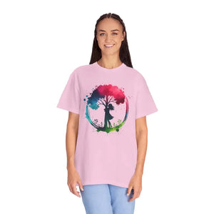 T-shirt - Girl Hugging Tree Tee - Eco Fashion for World Environment Day - Dipaliz