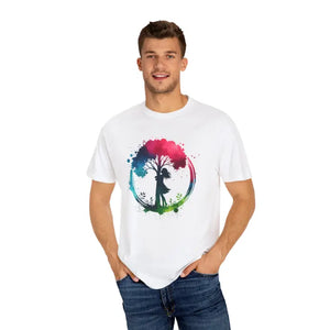 T-shirt - Girl Hugging Tree Tee - Eco Fashion for World Environment Day - Dipaliz