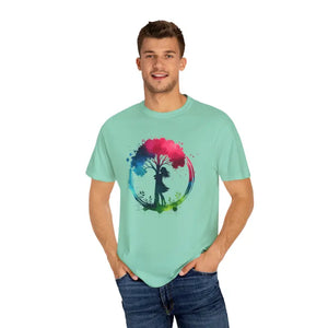 T-shirt - Girl Hugging Tree Tee - Eco Fashion for World Environment Day - Dipaliz