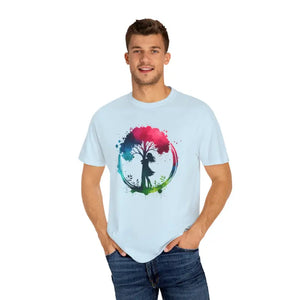 T-shirt - Girl Hugging Tree Tee - Eco Fashion for World Environment Day - Dipaliz