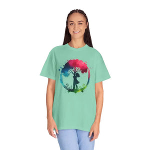 T-shirt - Girl Hugging Tree Tee - Eco Fashion for World Environment Day - Dipaliz