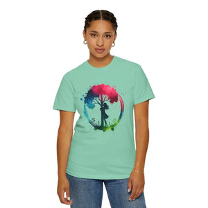 T-shirt - Girl Hugging Tree Tee - Eco Fashion for World Environment Day - Dipaliz Island Reef / s