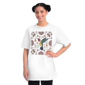 Hummingbird Floral Bliss Tee - Cozy Cottage Couture Style - Dipaliz - White / s - T-shirts
