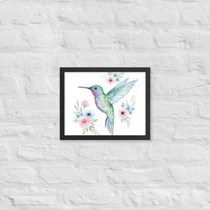 Humming Bird Framed Poster Matte Black Wood Art - Dipaliz - 11″×14″ - Posters