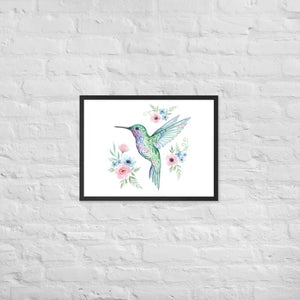 Humming Bird Framed Poster Matte Black Wood Art - Dipaliz - 18″×24″ - Posters