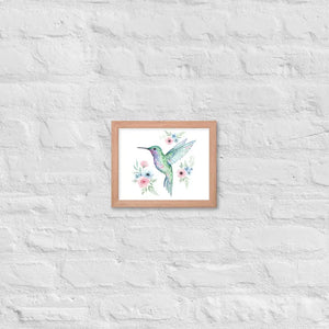 Humming Bird Framed Poster Matte Black Wood Art - Dipaliz - Red Oak / 8″×10″ - Posters