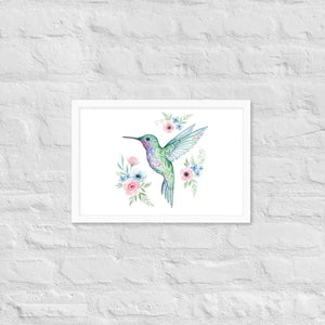 Humming Bird Framed Poster Matte Black Wood Art - Dipaliz - White / 12″×18″ - Posters