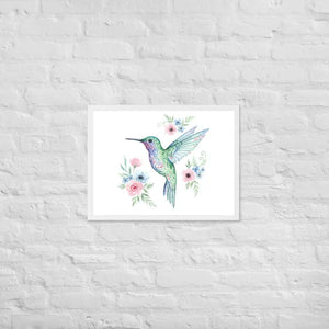 Humming Bird Framed Poster Matte Black Wood Art - Dipaliz - White / 18″×24″ - Posters