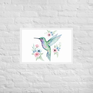 Humming Bird Framed Poster Matte Black Wood Art - Dipaliz - White / 20″×30″ - Posters
