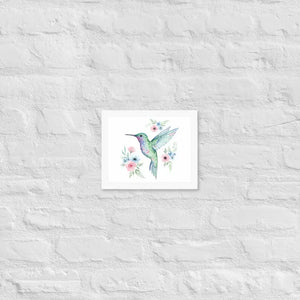 Humming Bird Framed Poster Matte Black Wood Art - Dipaliz - White / 8″×10″ - Posters