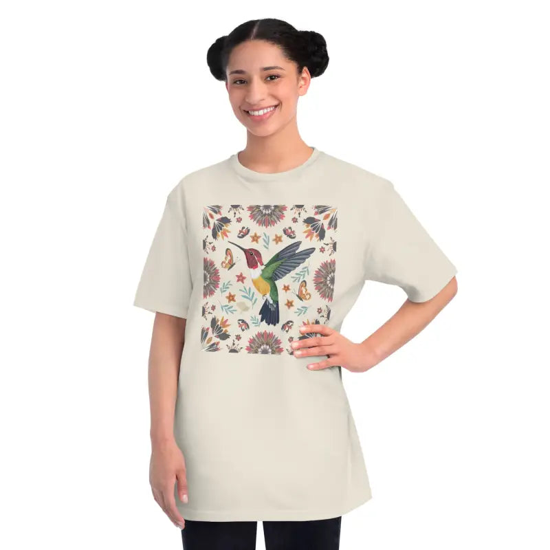 Hummingbird Floral Bliss: Cozy Cottage Couture Awaits! - T-shirt