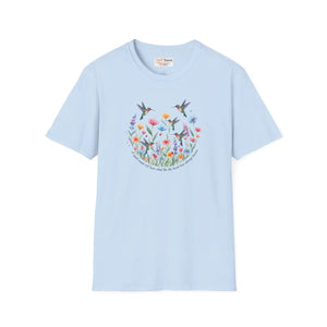 Hummingbird Wildflower Tee – Floral Circle Garden - Dipaliz - T-shirts - m