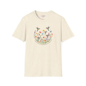 Hummingbird Wildflower Tee – Floral Circle Garden - Dipaliz - T-shirts - m