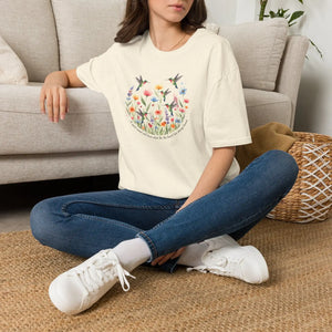 Hummingbird Wildflower Tee – Floral Circle Garden - Dipaliz - T-shirts - m