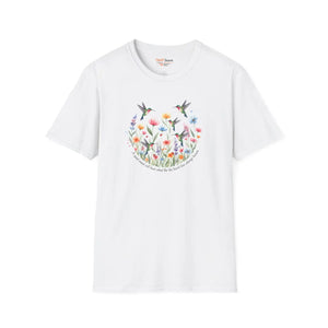 Hummingbird Wildflower Tee – Floral Circle Garden - Dipaliz - T-shirts - m