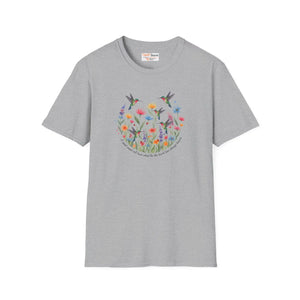 Hummingbird Wildflower Tee – Floral Circle Garden - Dipaliz - T-shirts - m