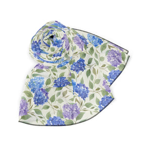 Hydrangea Floral Scarf, Lightweight Garden Print Polyester - Scarves & Shawls