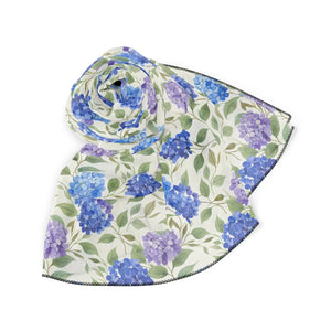 Hydrangea Floral Scarf, Lightweight Garden Print Polyester - Scarves & Shawls