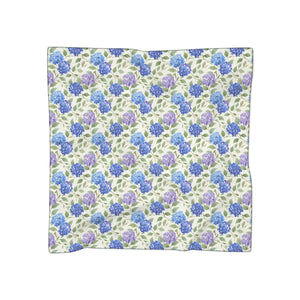 Hydrangea Floral Scarf, Lightweight Garden Print Polyester - Scarves & Shawls