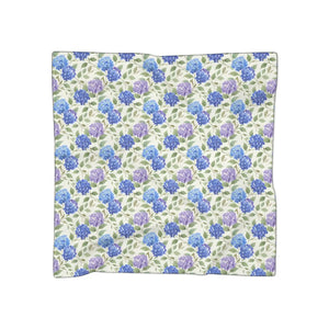 Hydrangea Floral Scarf, Lightweight Garden Print Polyester - Scarves & Shawls