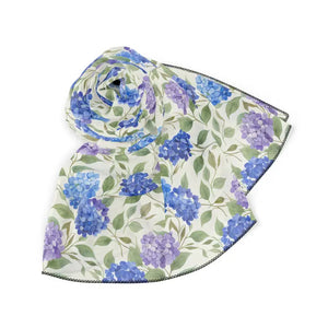 Accessories - Hydrangea Floral Scarf - Lightweight Garden Print Polyester - Dipaliz Poly Chiffon / 25’’ ×