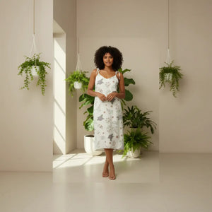 Hydrangea Floral Midi Dress – Chiffon Garden - Dipaliz - Dresses - s