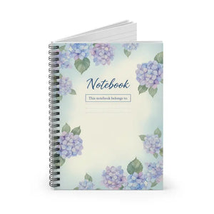 Paper Products - Hydrangea Spiral Notebook Ruled Journal Metal Binding - Dipaliz one Size