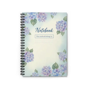 Paper Products - Hydrangea Spiral Notebook Ruled Journal Metal Binding - Dipaliz one Size