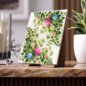 Ceramic Photo Tile Hydrangea Vine Blue Matte - Dipaliz - Wall Tiles