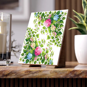Ceramic Photo Tile Hydrangea Vine Blue Matte - Dipaliz - Wall Tiles