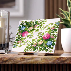 Ceramic Photo Tile Hydrangea Vine Blue Matte - Dipaliz - Wall Tiles