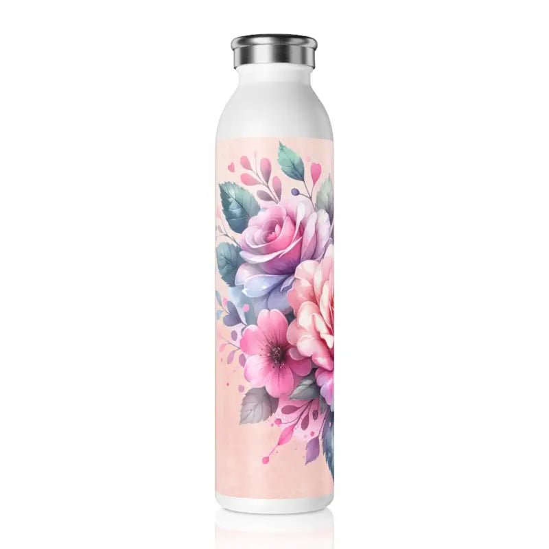 Stay Stylishly Hydrated with the Rose Heart Slim Water Bottle - 20oz / White Mug